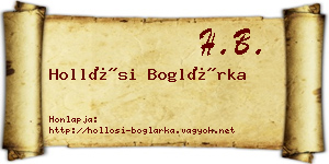 Hollósi Boglárka névjegykártya